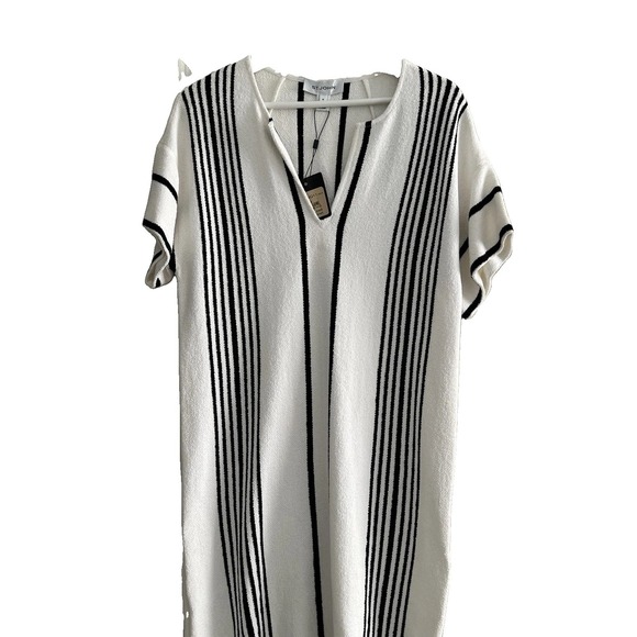 St. John Tops - NWT St. John Knits Bright White/Black Striped Summer Style Tunic Dress Size M